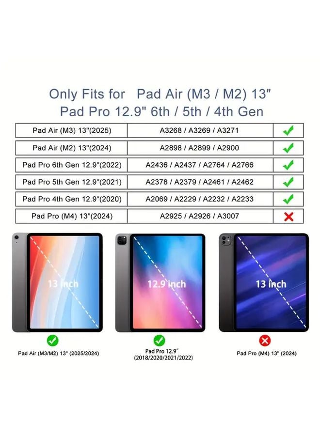 iPad Air 13 Inch 2025 M3 Case YT Blue Smart Triple Fold Stand Cover - Image 3